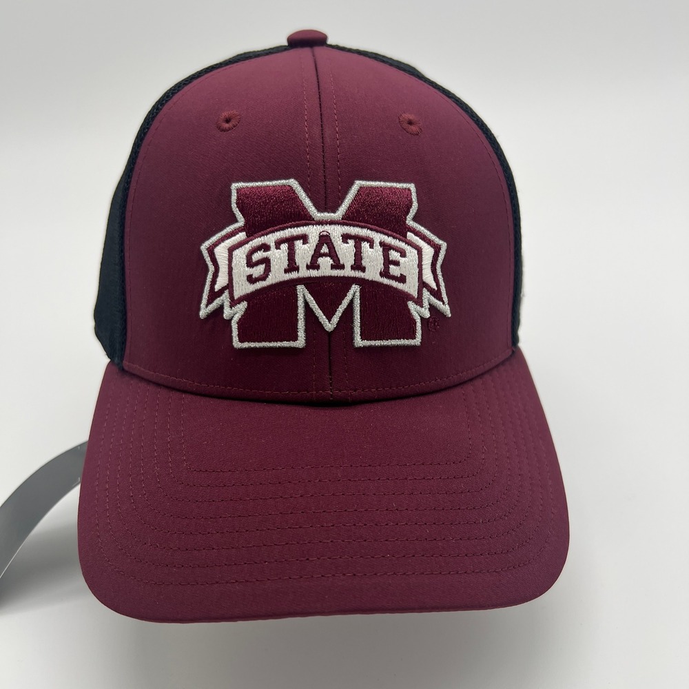 Adidas Mississippi State Maroon Black Trucker Hat Cap‎ NCAA Baseball